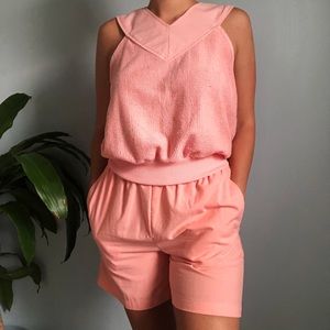 Vintage 80s Powder Pink Piba Sports Top/Short Set